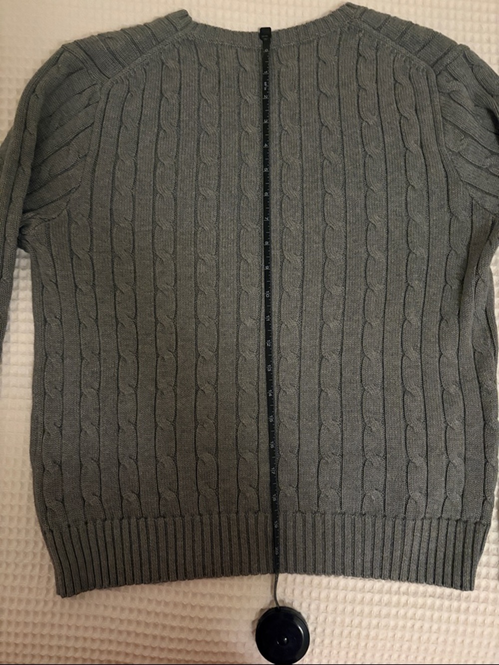Polo by Ralph Lauren Grey Cable-Knit Crewneck Sweater - Picture 7 of 8